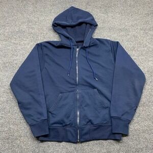 Vintage 80s Distressed Blank Zipup Hoodie Size Medium‎